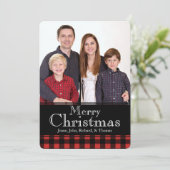 バッファロー素朴プレイドディアー〔雄ジカの〕枝角クリスマスフォト シーズンカード (スタンド正面)