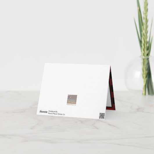 バッファロー素朴プレイドパターンカスタムイメージ カード (裏面)