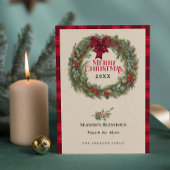 バッファロー素朴プレイドファームハウスクリスマスリース シーズンカード