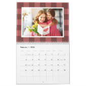 バッファロー素朴プレイドファームハウスファミリーフォト2024 カレンダー (2月 2026)