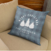 バッファロー素朴プレイドメリークリスマスファミリー名 クッション