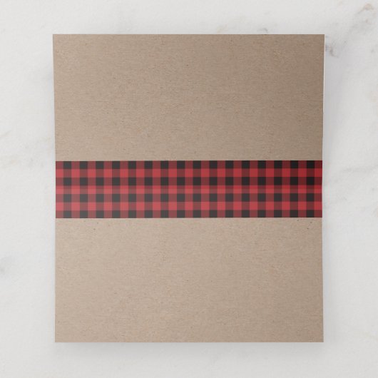 バッファロー素朴プレイドランバージャックテーマベビーシャワー プレイスカード (内部開封)