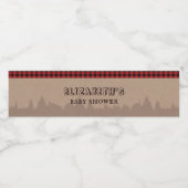 バッファロー素朴プレイドランバージャックテーマベビーシャワー ペットボトルラベル (シングルラベル)