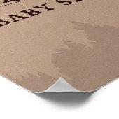 バッファロー素朴プレイドランバージャックベビーシャワーサイン ポスター (角)