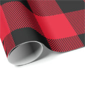 バッファロー素朴プレイドレッドブラック ラッピングペーパー (ロールコーナー)