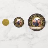 バッファロー素朴プレイド写真金ゴールド赤モノグラム コンフェッティ (裏面)