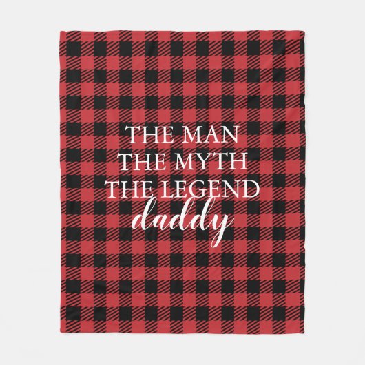 バッファロー素朴プレイド形見のお父さんの日の贈り物 フリースブランケット (正面)
