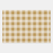 バッファロー素朴プレイド – シンプル赤グリーン金ゴールド ラッピングペーパーシート (正面3)