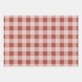 バッファロー素朴プレイド – シンプル赤グリーン金ゴールド ラッピングペーパーシート (正面)