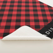 バッファロー素朴プレイド | Sherpaブランケパーソナライズされたット シェルパブランケット (3/4)