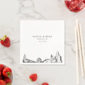 バッファロー結婚のミニマル紙 スタンダードカクテルナプキン (インサイチュ)