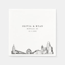 バッファロー結婚のミニマル紙 スタンダードカクテルナプキン