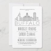 バッファロー結婚ズ |スタイル化されたスカイライン招待状 招待状 (正面)