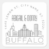 バッファロー結婚ズ |事前にアドレス指定された封筒用シール スクエアシール (正面)