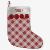 バッファロー赤と白プレイドクリスマスストッキング スモールクリスマスストッキング (正面)
