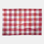 バッファロー赤と白プレイド キッチンタオル (横)