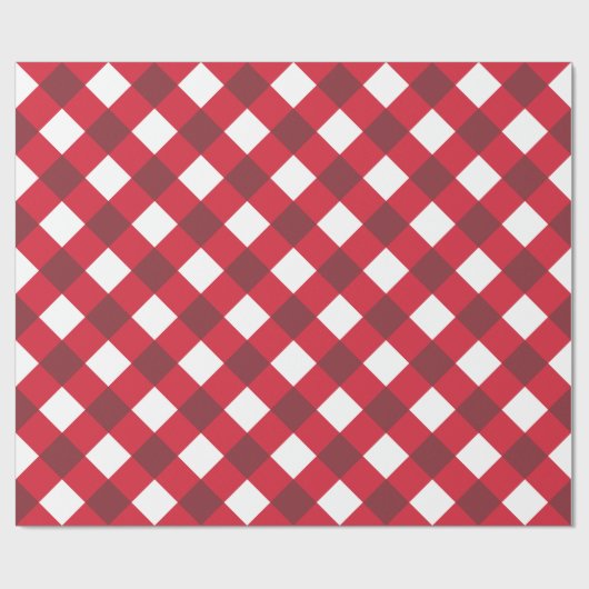 バッファロー赤と白プレイド ラッピングペーパー (フラット)