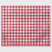 バッファロー赤と白プレイド ラッピングペーパー (フラット)