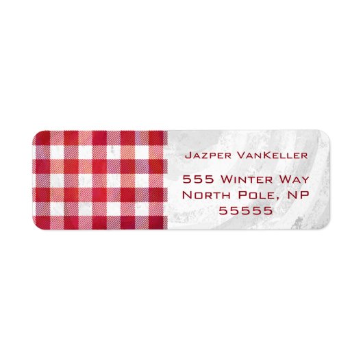 バッファロー赤と白プレイド ラベル (正面)