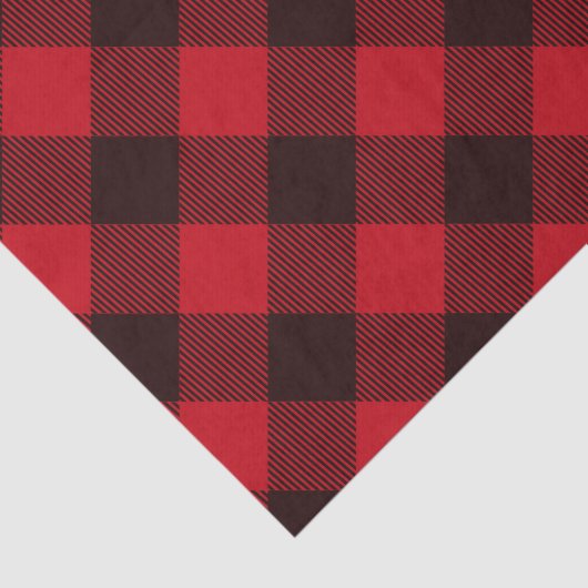 バッファロー赤と黒の格子模様のクリスマス 薄葉紙 (詳細)