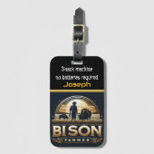 バッファロー農家スタンド誇りを持った ラゲッジタグ (正面縦)
