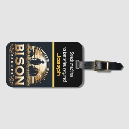 バッファロー農家スタンド誇りを持った ラゲッジタグ (正面横)