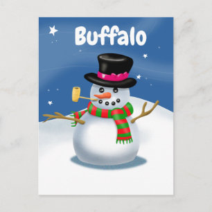 バッファロー雪だるま ポストカード
