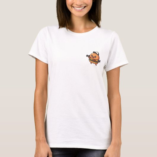 バッファロー風チーズバーガーキャラクター Tシャツ (正面)