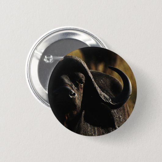 バッファロー-サファリの大きい5つの動物ピン 缶バッジ (正面&裏面)