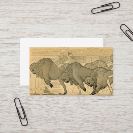 バッファロー・スタンピード、サベージ・アイオワ、1923年グラント・ウッド 名刺 (正面/裏面インサイチュ)