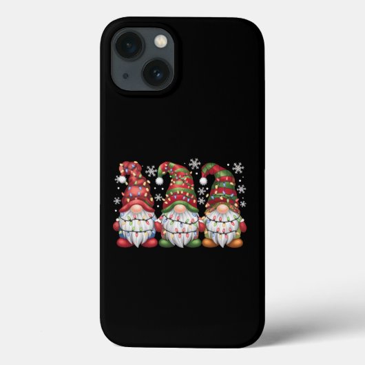 バッファロー・チェック柄の赤いクリスマスのノーム3人 Case-Mate iPhoneケース (裏面)