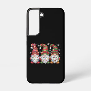 バッファロー・チェック柄の赤いクリスマスのノーム3人 SAMSUNG GALAXY S22ケース