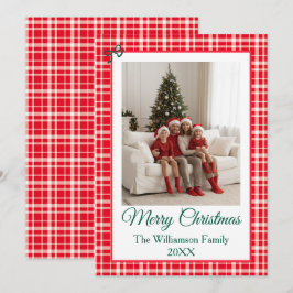 バッファロー チェック風 写真フレーム メリークリスマス シーズンカード