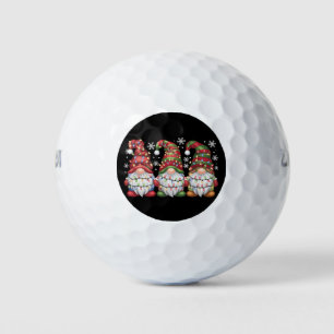 バッファロー・チェック 赤いクリスマスの3人のノーム ゴルフボール