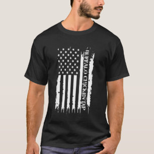 バッファロー・チキン・ディップ アメリカ合衆国 ディストレス加工 w アメリカ国旗  tシャツ