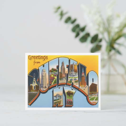 バッファロー，ニューヨークヴィンテージビッグ・レターポストカード ポストカード (スタンド正面)