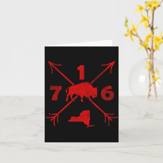 バッファロー ニューヨーク州 ニューヨーク _ エリアコード 716 カード (黄色い花)