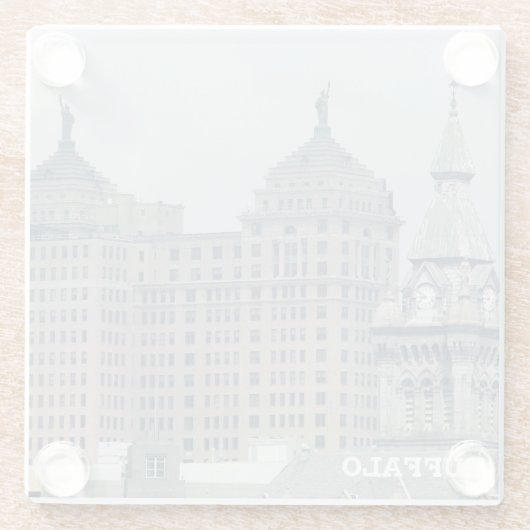 バッファロー、ニューヨーク歴史ランドマーク ガラスコースター (裏面)