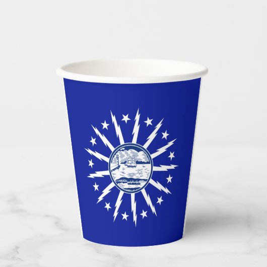 バッファロー（ニューヨーク）市旗紙カップ 紙コップ (正面)