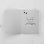 バッファロー、バイソン、水彩動物老齢期誕生日 カード (内部)