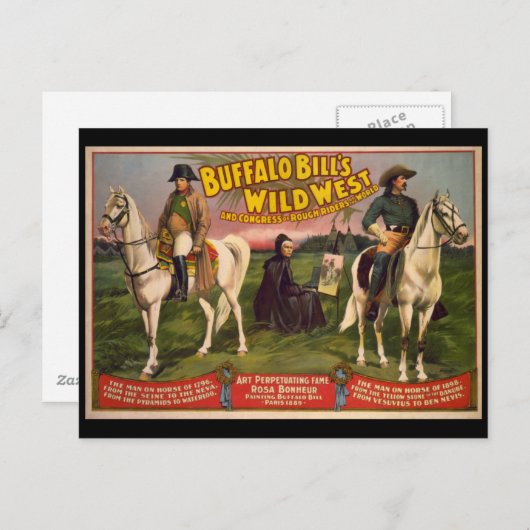 バッファロー・ビルのワイルドウエストカウボーイズのポスター ポストカード (正面/裏面)