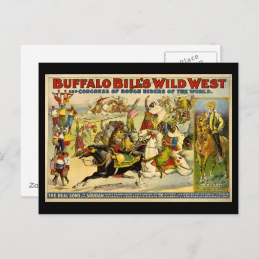 バッファロー・ビルのワイルドウエストカウボーイズのポスター ポストカード (正面/裏面)
