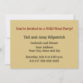 バッファロー・ビルのワイルドウエスト・ウマ 招待状 (裏面)