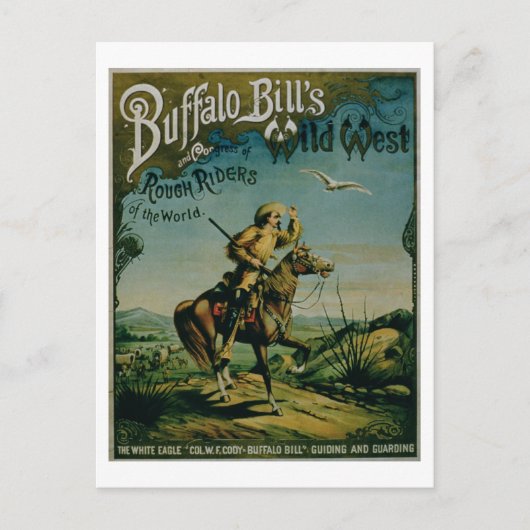 バッファロー・ビルのワイルド・ウェストとCoの広告 ポストカード (正面)