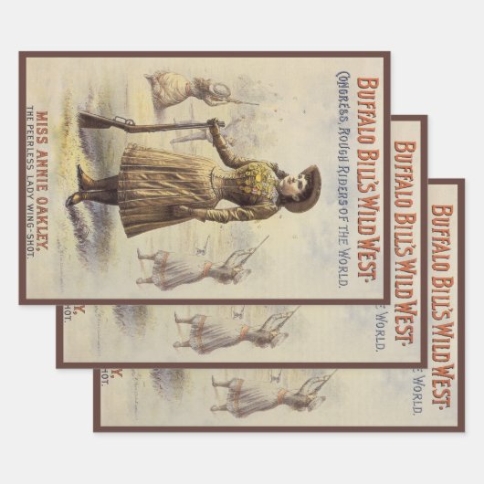 バッファロー・ビルのワイルド・ウェスト・ショーとアニー・オークリー ラッピングペーパーシート (セット)