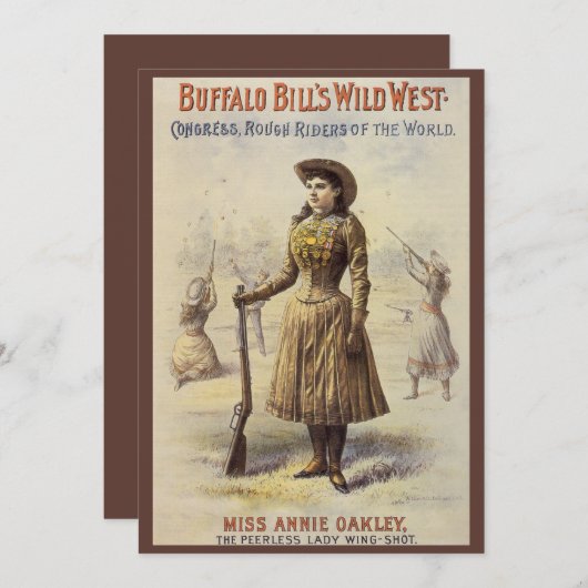 バッファロー・ビルのワイルド・ウェスト・ショーとアニー・オークリー 招待状 (正面/裏面)