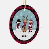 バッファロー・プレおもしろいイド・チェック・サンタ・マスク セラミックオーナメント (右)