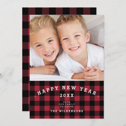 バッファロー・プレイドが新年を迎える2枚の写真カード シーズンカード (正面/裏面)