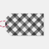 バッファロー・プレイドとミスタルトーを使用したクリスマスプレゼントラベル ギフトタグ (裏面横)