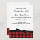 バッファロー・プレイドとリボン 招待状 (正面/裏面)